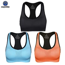 Женский спортивный бюстгальтер, ударопрочный бесшовный топ для спортзала, высокое качество, черный женский топ, для йоги, большой размер, для девушек, синий, для фитнеса, Bh