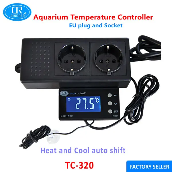RINGDER TC-320 16-40C цифровой термостат для аквариума холодный тепло автоматическое включение выключения регулятор температуры STC 1000