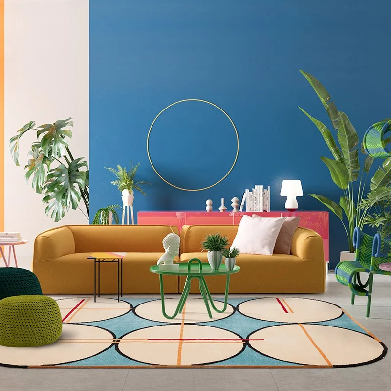 Top Post modern abstract  geometric  thicken  rug , big size   art living room carpet ,  home decoration bedside floor mat 1