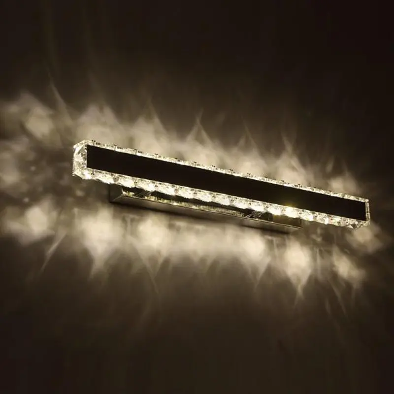 Современная прозрачная трубка светодиодный настенное бра для ванной комнаты высокого Мощность светодиодный Кристалл душевая настенная лампа, зеркало спереди настенные осветительные приспособления