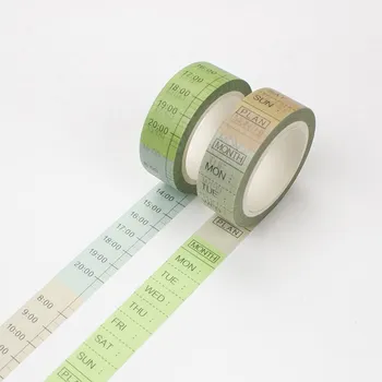 

1pc Creative Timeline Weekly Plan Washi Tape Adhesive Tape Diy Decoration Planner Diary Scrapbook Sticker Label Masking Tape