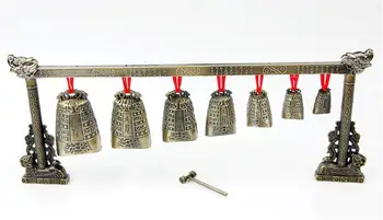 

6.4" Meditation Gong with 7 Ornate Bell with Dragon Design Chinese Musical Instrument