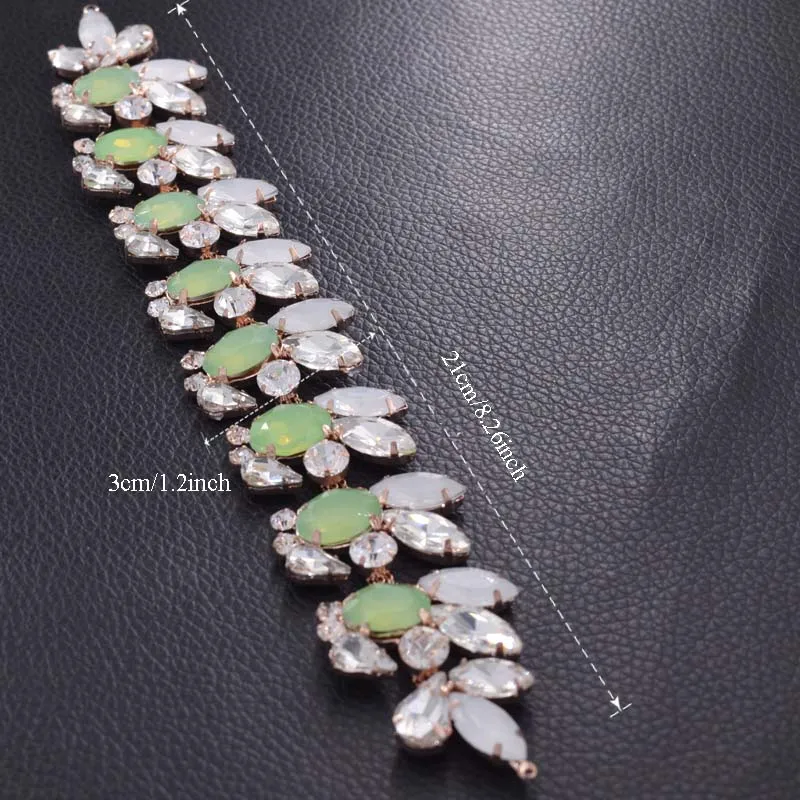 Opal rhinestone crystal appliques for bridal (4)