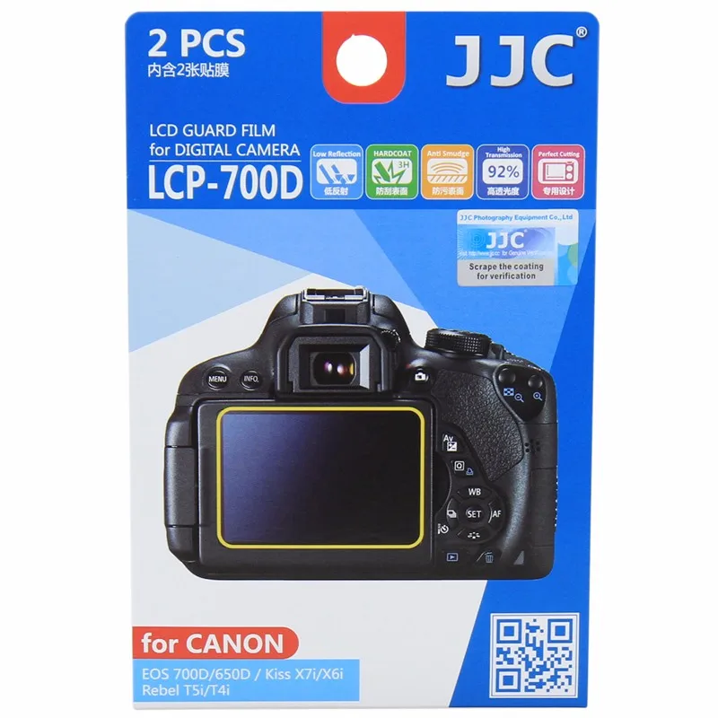 JJC LCP-SX720HS Защитная пленка для ЖК-экрана(2 комплекта) для Canon SX720 HS/SX710 HS/SX610 HS/SX620 HS