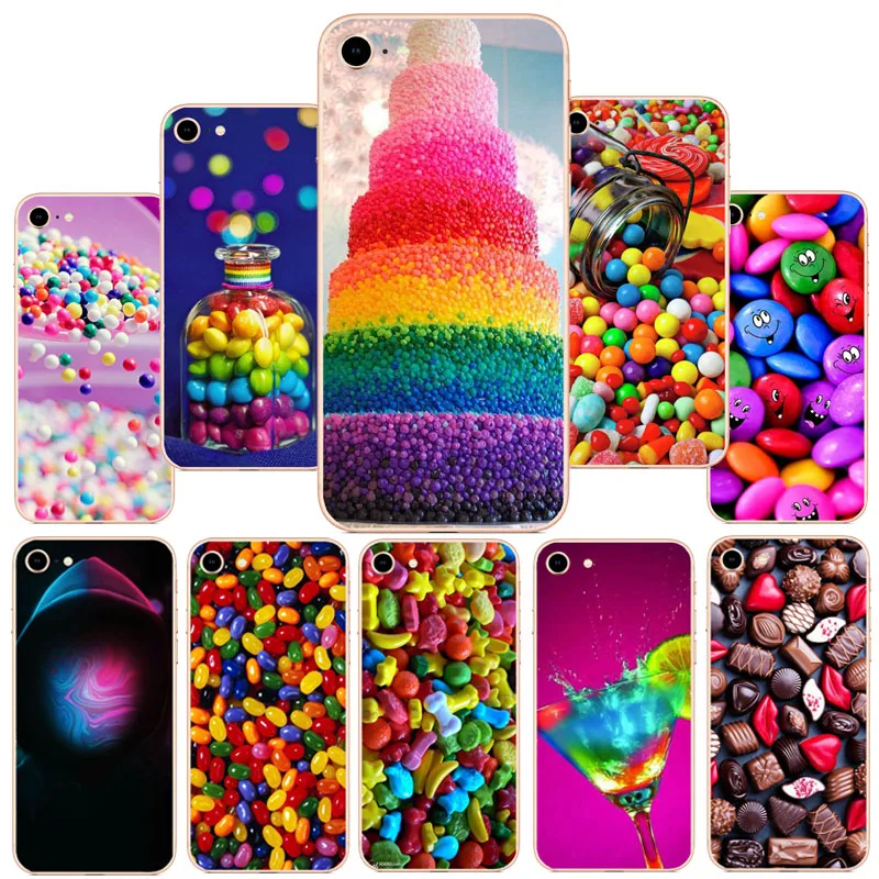 For iPhone 7 7plus 8 Shell 5s SE 6 6s 6plus Case Hard PC Bumper Phone Transparent Rainbow Candy | Мобильные телефоны и