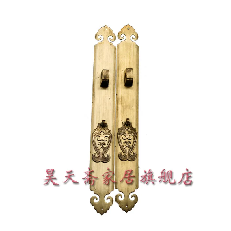 

[Haotian vegetarian] antique copper straight Handle / Chinese decoration accessories long 30cmHTC-028