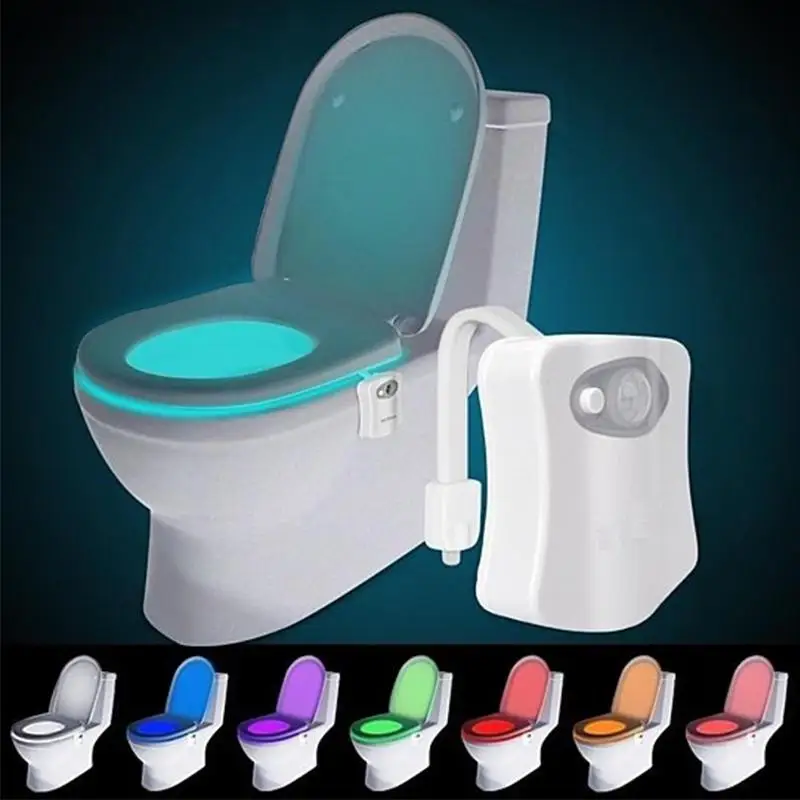 

Hot new Smart PIR Motion Sensor Toilet Seat Night Light 8Colors Waterproof Backlight For Toilet Bowl Lamp WC Toilet Light