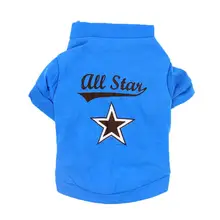 Football shirt for dogs All Star Blue Vest Sleeveless T Shirt Dogs Clothes New Clothing For Dog Schnauzer cachorro Football shirt for dogs All Star Blue Vest Sleeveless T Shirt Dogs Clothes New Clothing For Dog Schnauzer cachorro