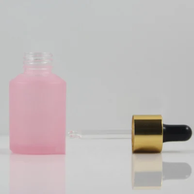 30 мл Розовые матовые стеклянный флакон с пипеткой многоразового матовая масло важная ароматерапия контейнер для духов Пипетка для жидкости бутылки