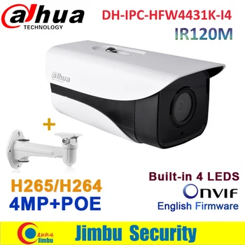 

Dahua original secutiry 4MP bullet IP camera IR 120 M H.265 waterproof IP67 support poe Network camera with bracket