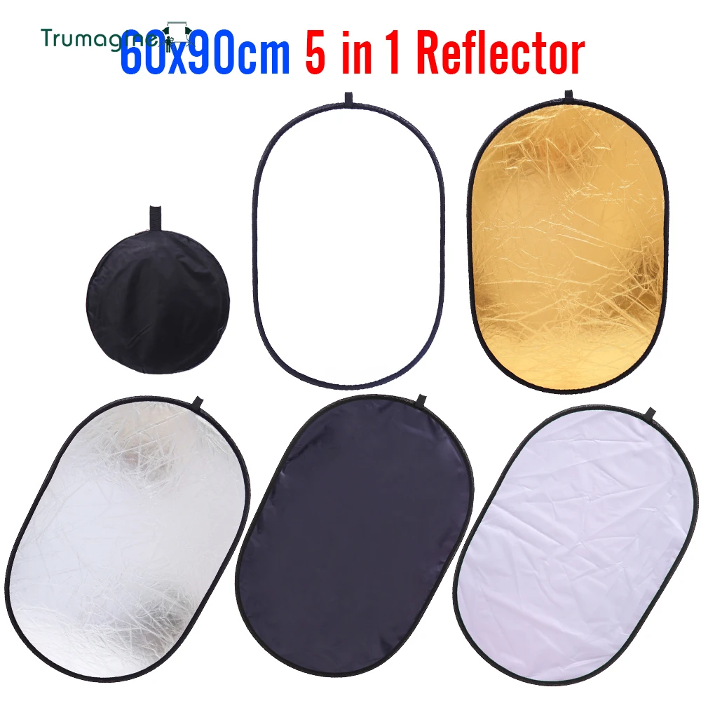 

60x90cm 24x35'' 5 in 1 Multi reflector Photography Studio Photo Oval Collapsible Light Reflector handhold portable photo disc