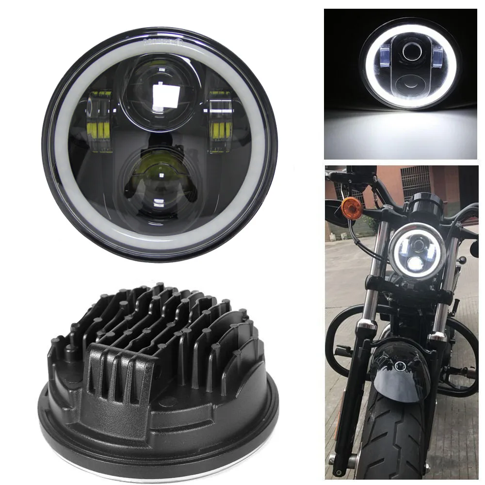 5.75 inch Motorcycle LED Projector Halo 5 3/4"led Headlight hi low beam