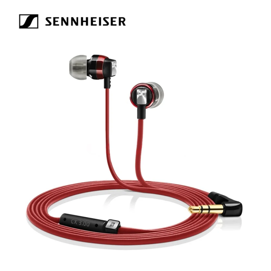 Наушники Sennheiser CX 3,00 3,5 мм наушники динамическая гарнитура стерео звук тяжелый бас с кабелем 1,2 м для телефонов Планшетные ноутбуки - Цвет: Красный