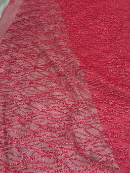 

Z-han9124 Shinning powder hand print glitter lace fabric 5yards for indian wedding/ evening dress/stage