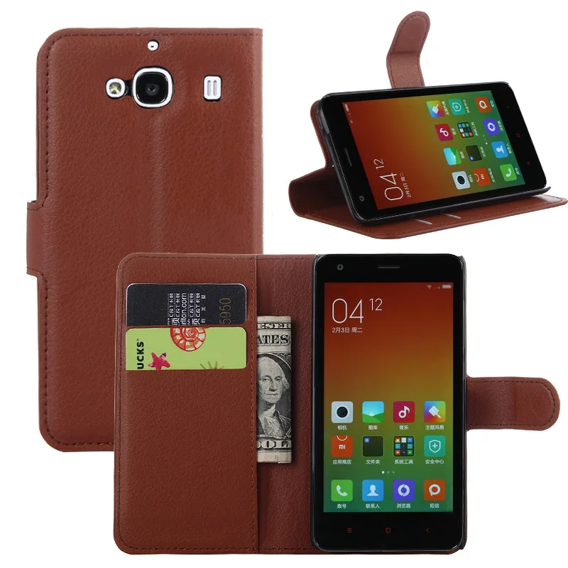 Роскошный чехол бумажник из искусственной кожи с откидной крышкой для Hongmi 2 Redmi