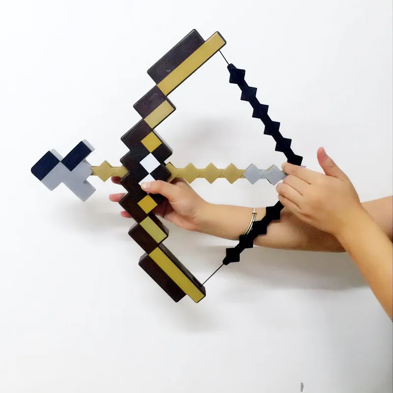 

Minecraft toy pixel Mosaic Minecraft bow and arrow sword pickaxe set of plastic assembled set of children's toy game
