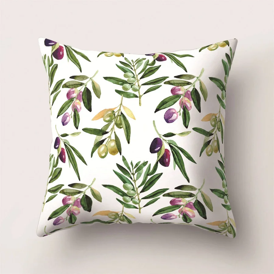 Cotton Linen Pillow Case  Tropical Plants Decorative Pillowcases Flamingo Flowers Pillows Covers