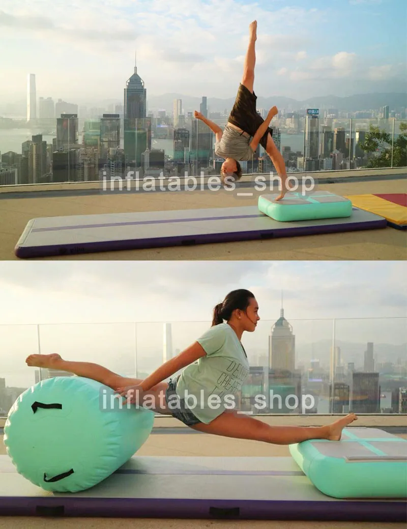 Бесплатная доставка 0,6x1 м напрямую с фабрики продажа надувной матрас рулонов воздушный ролик для йоги для гимнастики