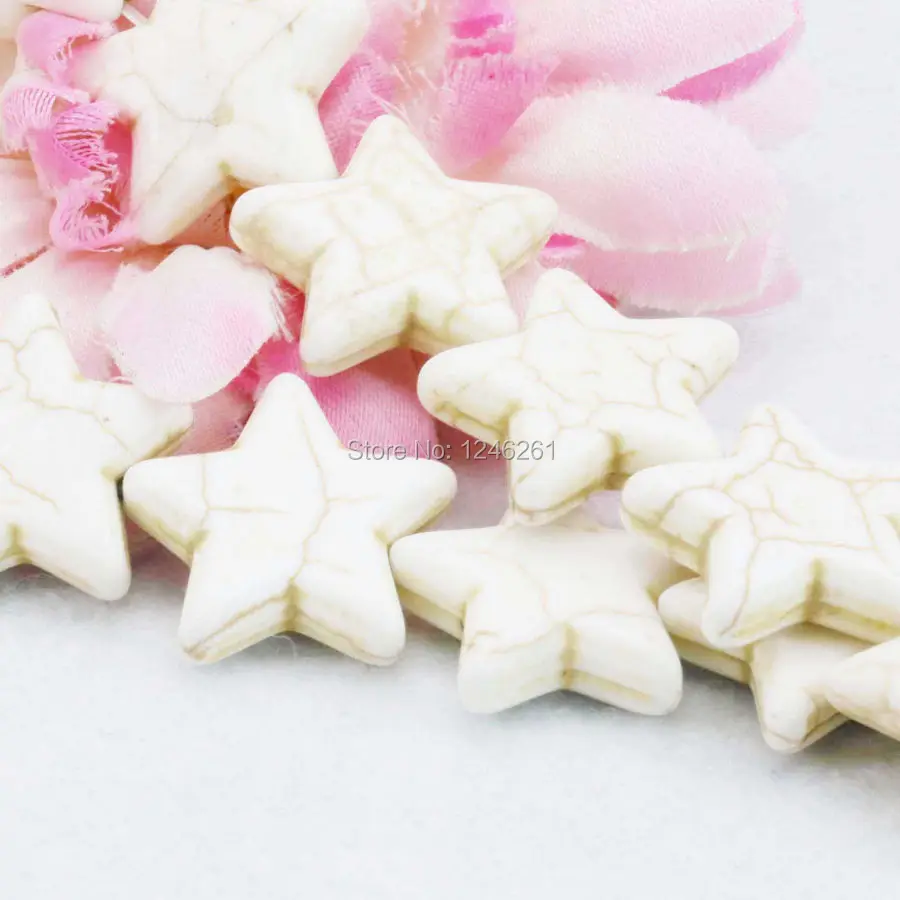 Accessories White Star Turkey Stone Loose Beads Stone DIY Howlite 15inch As Gifts For Women Girls 20mm DIY Jewelry Making Design