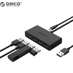 ORICO Mini 4 порта USB 2,0 концентратор высокой скорости микро порт концентратор для MacBook ноутбук планшетный компьютер-черный/белый