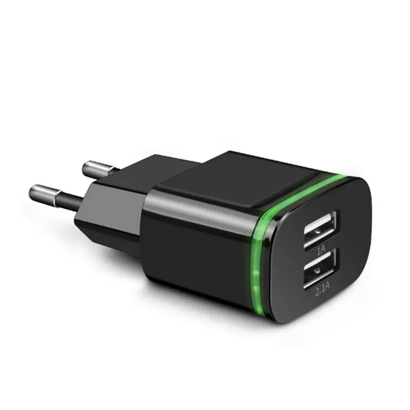 

2 USB Quick Charge LED Wall Charger EU Plug US Adapter Travel Fast Charger For Huawei P20 P20Lite Pro P10 P9 Plus P8 Lite 2017