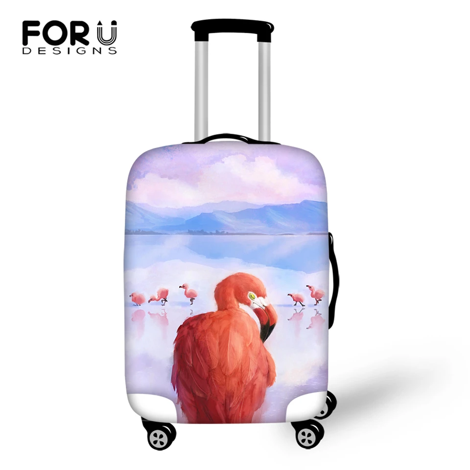 FORUDESIGNS Cartoon Luggage Cover Flower Flamingos Prints Pattern Travel Accessories Only Cover Fashion Design Suitcase Cover FORUDESIGNS Cartoon Luggage Cover Flower Flamingos Prints Pattern Travel Accessories Only Cover Fashion Design Suitcase Cover