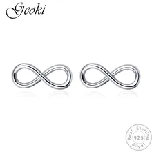 Geoki стерлингового серебра 925 Симпатичные Неограниченное Любовь в форме серьги Оригинальные S925 штамп романтичные серьги Мода ювелирный бренд