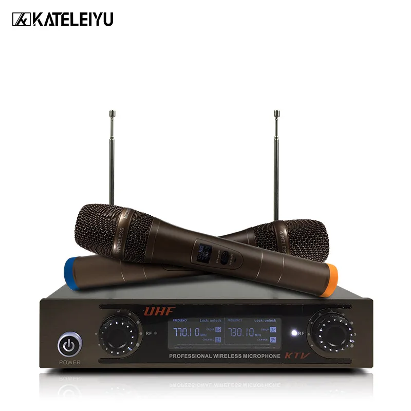 

Dual-channel UHF Wireless Microphone Mic System 2 Handheld Microphones 1 Receiver for Speech Karaoke Meeting