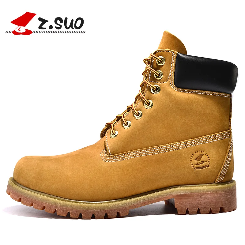 

Z.SUO Men Martin Boots Genuine Leather Ankle Boots Casual Outdoor Sneakers Skateboarding Shoes