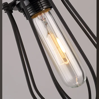 Vintage cage chandelier  Edison light bulb loft  Restaurant Bedroom Pendant LED lighting industry Vintage iron Lamps for home 3