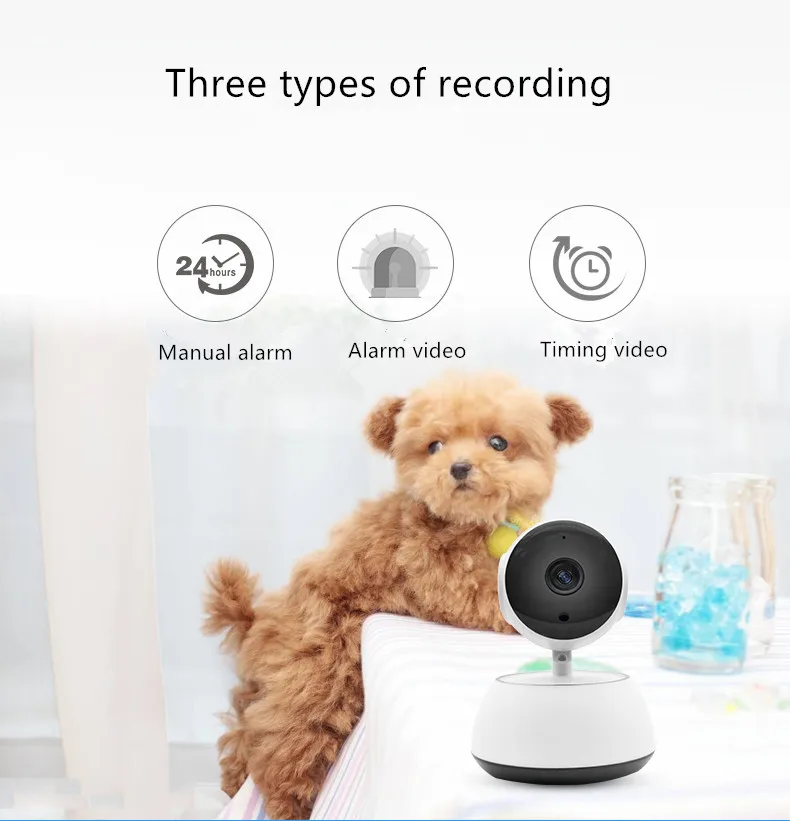 

CHHD Home Camera, Indoor IP 720P Security Surveillance System Night Vision Home/Office/ Baby/Nanny / Pet Monitor Manual alarm
