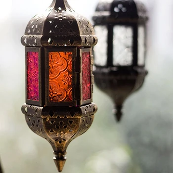 

Creative Hanging Candle Decorations Glass Shabbats Candlestick Stand Laterns Tealight Moroco Chandeliers Home Decor 5Z0036