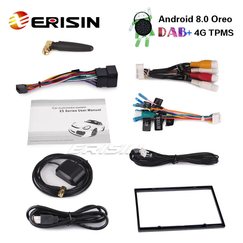 Erisin ES7836U 6 2 "Универсальный Din автомобильный радиоприемник Android 8 0 DVD gps плеер 4G TPMS