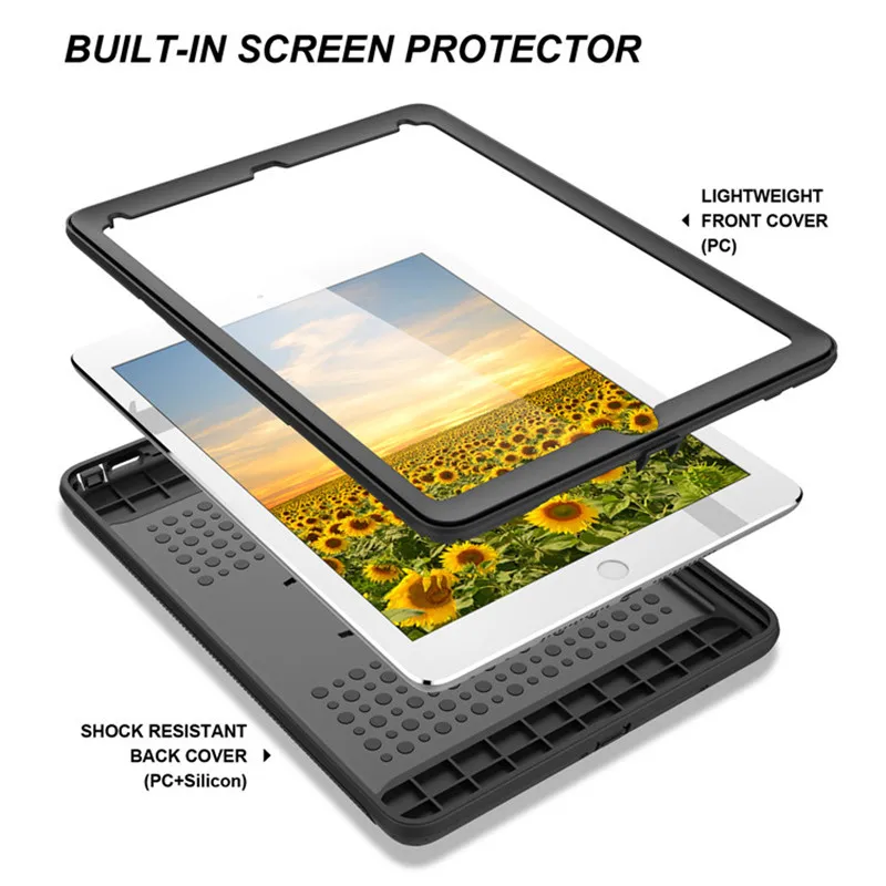 Hmsunrise милый ударопрочный умный чехол для Apple iPad Air 2 детский безопасный