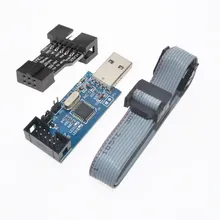 2 шт. = 1 шт. SBASP USB AVR программист для Atmel USB ASP USBISP ISP загрузчик+ 1 шт. 10PIN до 6PIN адаптер WAVGAT