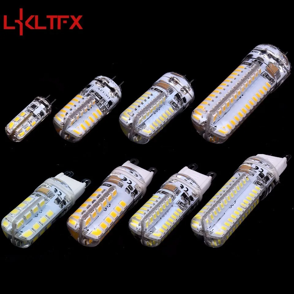 2017 низкая цена лампада огни 12 В лампы SMD 2835 3014 G4 G9 LED DC12V AC220V 360 градусов заменить