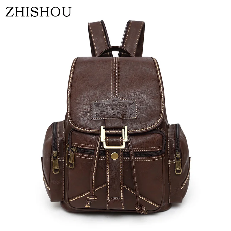 

Women Backpack Vintage Schoolbag Female Back Pack School Bag Backpacks Teenage Girls Leather Backpack Retro Rucksac A002