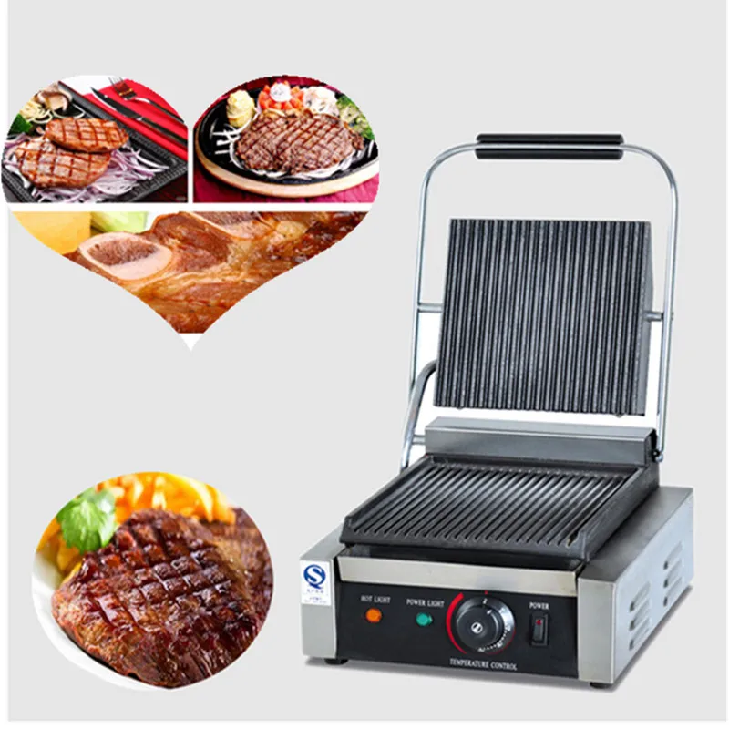 Commercial electric stainless steel panini contact grill panini griddle
