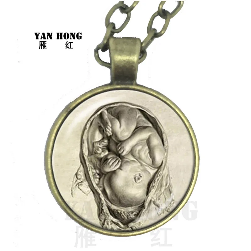 

Pinkycolor Skeleton Necklace Glass Dome Time Gem Pendant Hot Sale Sweater chain Personalized Jewelry Day of the Dead Gifts