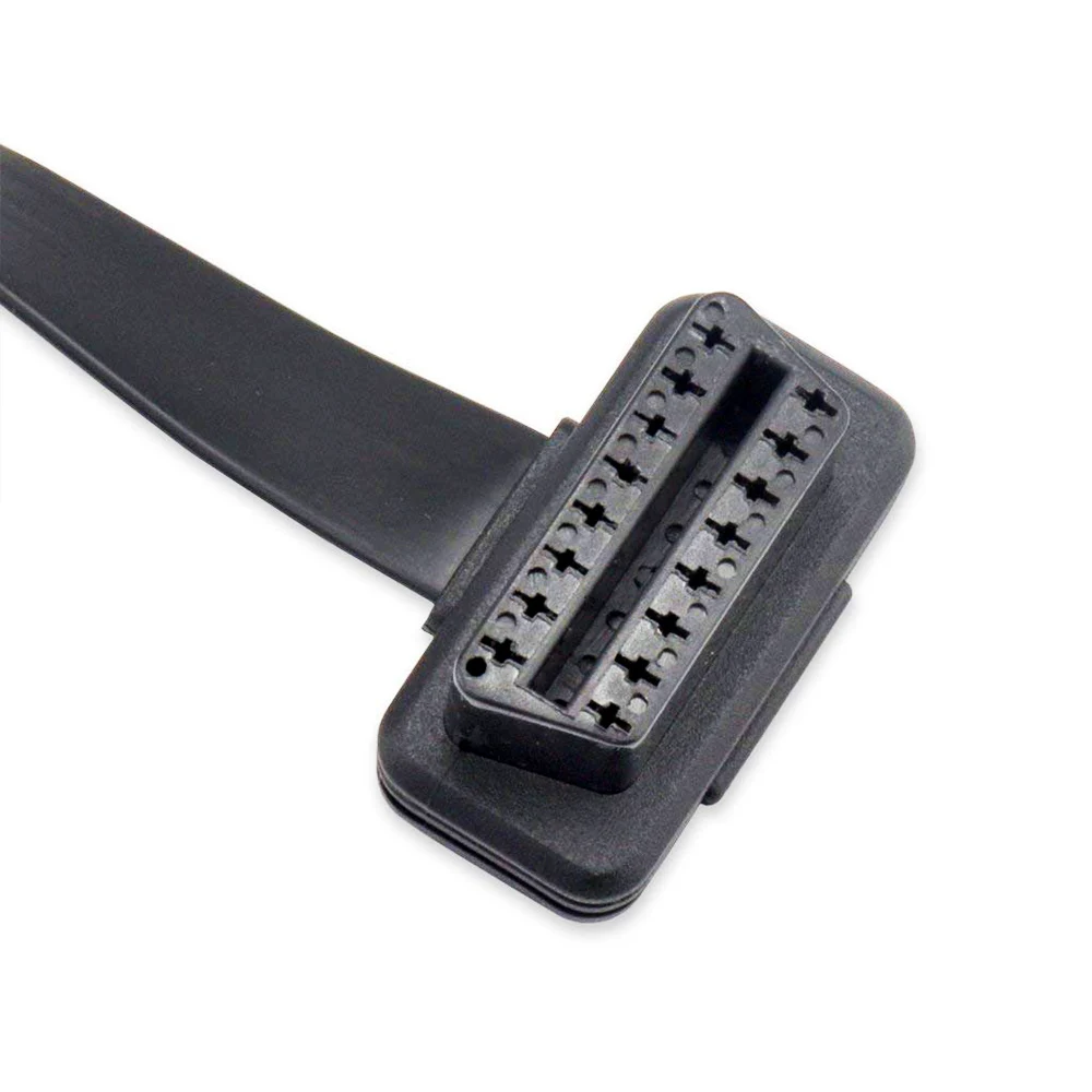 Плоские тонкие 30 см 16Pin Мужской Женский Кабельный разъем OBDII OBD2 автомобиля