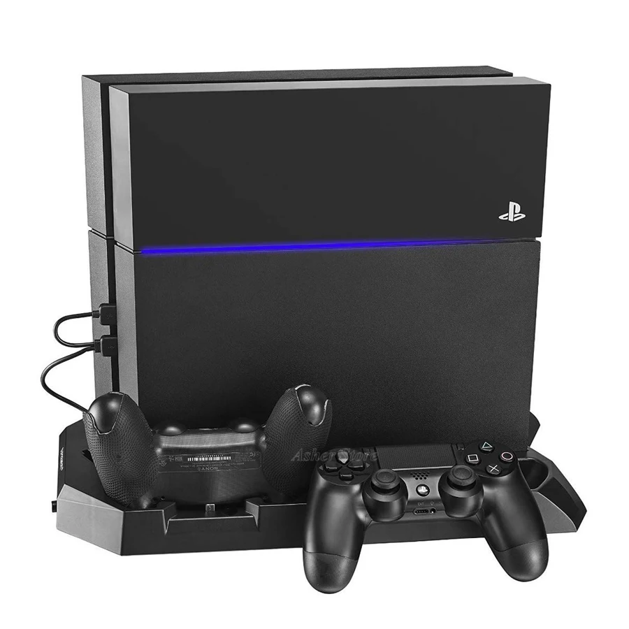 PS4 вертикальная подставка с 4 контроллером зарядная док-станция 2 охлаждающий вентилятор 4 концентратор для sony Playstation 4 Play станция PS 4 консоль