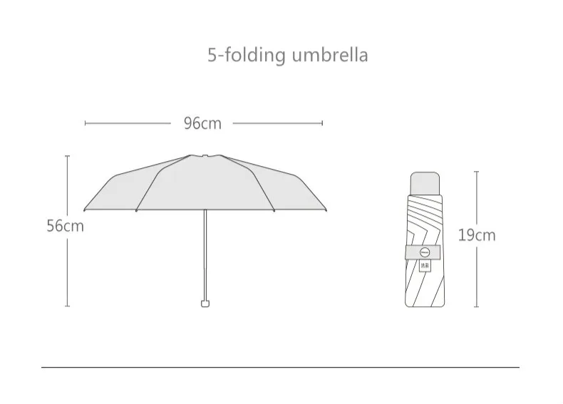 Зонт с защитой от уф мини Карманный Зонт Компактный складной зонт от солнца и дождя 3/5 складной светильник анти маленький дорожный женский зонт RG030