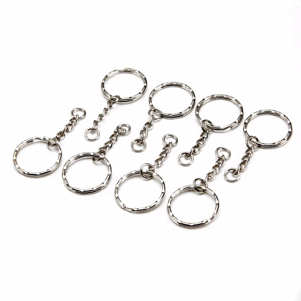 50Pcs Split Ring Keychain Key Fob Connector 4 Link Chain Key ring