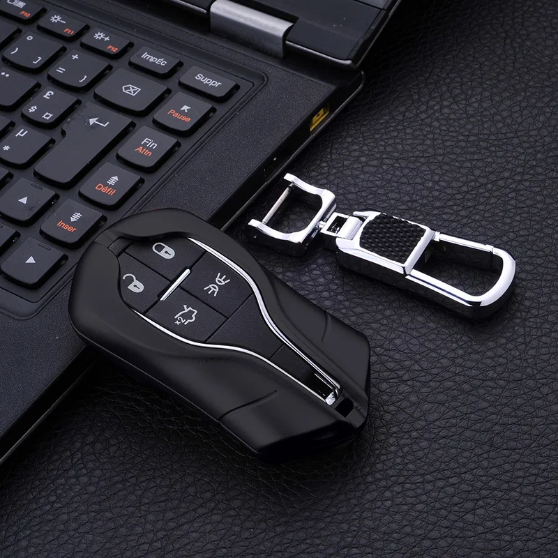 

TOYIKIE 1PC Gold/Silver/Rose gold Aluminum Alloy Car Key shell Case Cover With Keychain For Maserati Quattroporte Ghibli Levante