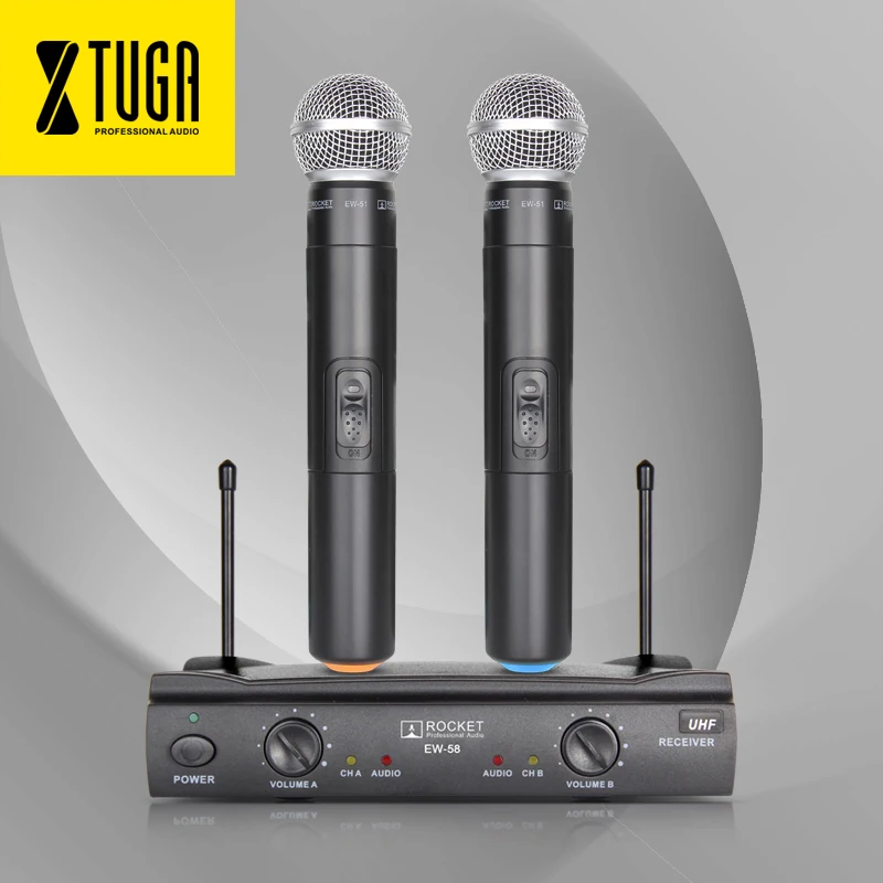 

Free shiping!!! 500-600Mhz ...1 YEAR WARRANTY!!! Rocket Audio EW58U WIRELESS DUAL MICROPHONE SYSTEM UT4 TYPE MIC