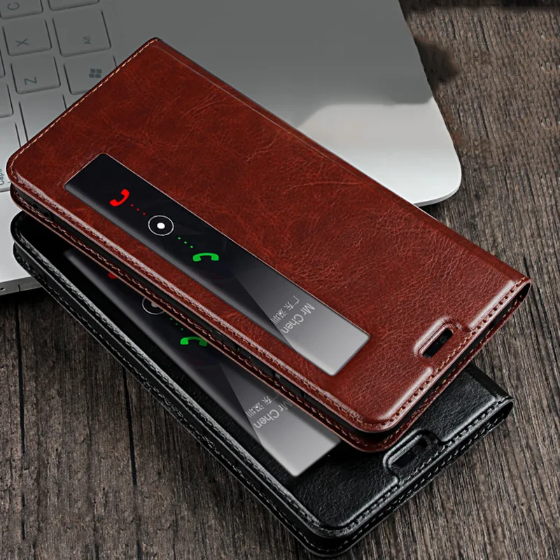 

PU Leather Smart Dormancy Flip Cover Case For Huawei P20 Mate 10 Pro view window Phone cases Fundas For Mate10 P 20 P20pro 20pro