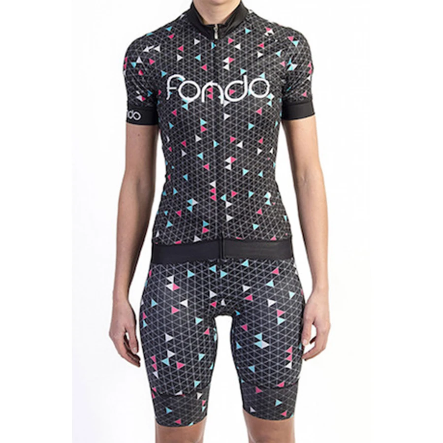 

fondo women cycling jersey 2019 custom clothing suit female aero downhill maillot bike gear set tops wear kit ropa ciclismo bib