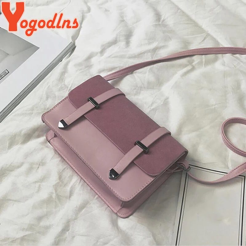 Yogodlns جديد وصول بو الجلود النساء حقائب كتف الإناث حقائب البسيطة Crossbody حقيبة ساعي خمر صغيرة رفرف حقيبة
