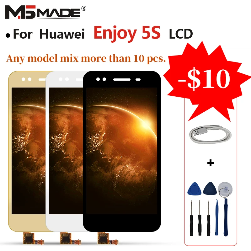 

5.0" For Huawei Enjoy 5S GR3 TAG-L21 TAG-L22 TAG-L03 TAG-L01 LCD Screen Display Digitizer Replacement Assembly Parts With Frame
