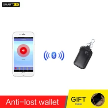 Для мужчин из натуральной кожи Lost Интеллектуальные Bluetooth высокое качество держатели карт случае gps смарт-кошелек мужской